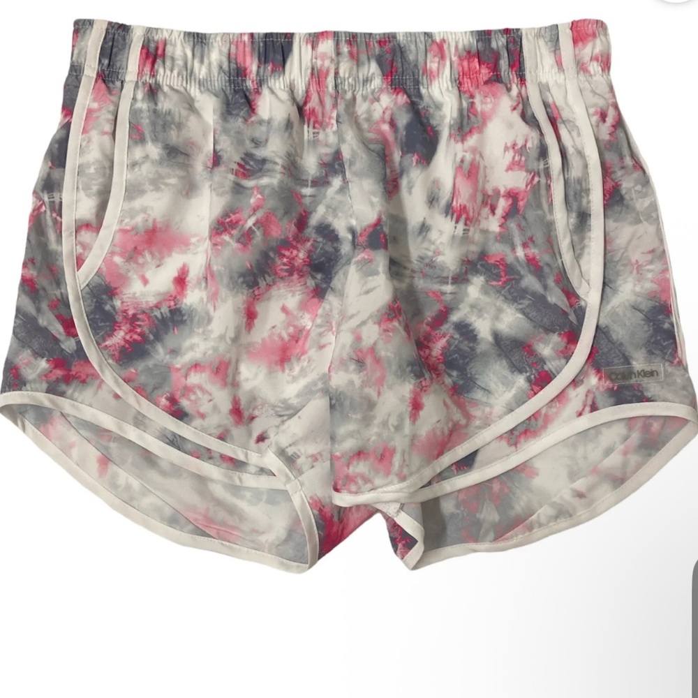 Calvin Klein Pink & Gray Tie-Dye Lounge Shorts